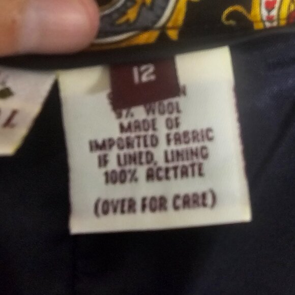 Vintage Susan Bristol Maxi Skirt Art Deco Wool Blend Pleated Red Black 12 - Picture 6 of 9